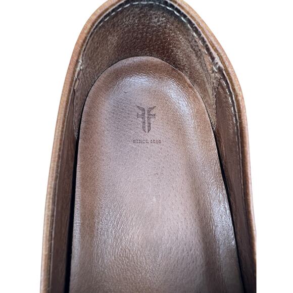 Frye Women’s Dylan Brown Distressed Leather Loafer Size US 9.5 - Picture 10 of 11